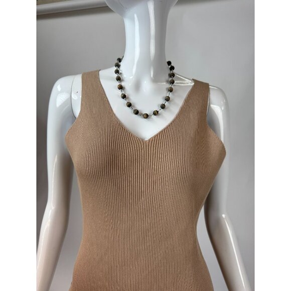 Rustic Wooden Bead Necklace With Metal Chain & Lobster Clasp - Picture 12 of 16